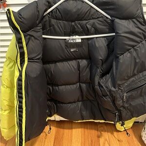 The North Face Black and Lime Puffer Jacket